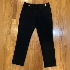 Black Trousers with gold Button Accents